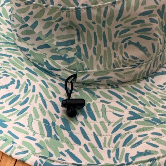 Simms Women’s Solar Sombrero Wide-Brim Sun Hat - Seafoam Green and Blue Pattern - Picture 5 of 5